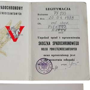 6th Airborne Brigade, Legitimation for Gap Jumper Badge plus photo of paratroopers , Ensign ,[RARE].