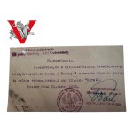 Rumunia Królestwo - Dyplom Nadania Krzyża Kawalerskiego Orderu Korony Rumunii, 1923 r. | Oficer 20 Pułku Piechoty Ziemi Krakowskiej | RZADKOŚ