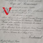 Rumunia Królestwo - Dyplom Nadania Krzyża Kawalerskiego Orderu Korony Rumunii, 1923 r. | Oficer 20 Pułku Piechoty Ziemi Krakowskiej | RZADKOŚ