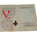 Krzyż Kampanii Wrześniowej, LONDYN 1985 , Rzadka Miniatura z Legitymacją