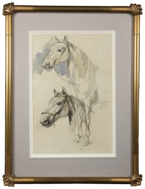 Piotr MICHAŁOWSKI (1800-1855), Studies of the gray horse / sketches of oxen and cows