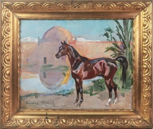 Wojciech KOSSAK (1856-1942), Horse against the background of the city of Fez, 1936