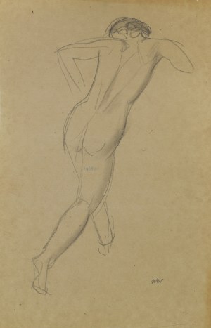 Wojciech WEISS (1875-1950), Nude in motion. Shot from behind, ca. 1916