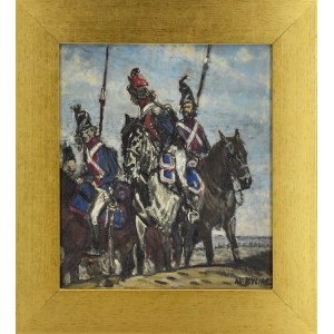 Michał BYLINA (1904-1982), Two-sided work - obverse: Prince Józef Poniatowski with entourage / reverse: At the threshold of the city