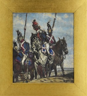 Michał BYLINA (1904-1982), Two-sided work - obverse: Prince Józef Poniatowski with entourage / reverse: At the threshold of the city