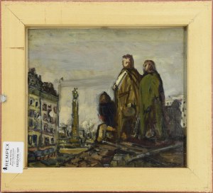 Michał BYLINA (1904-1982), Two-sided work - obverse: Prince Józef Poniatowski with entourage / reverse: At the threshold of the city