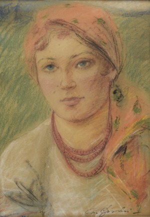 Stanislaw GÓRSKI (1887-1955), Portrait of a highlander woman in a white blouse
