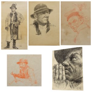 Michal Maksymilian REKUCKI (1884-1971), Set of 5 drawings - Highlanders