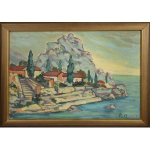 Roman SIELSKI (1903-1990), Widok na nadmorskie miasteczko