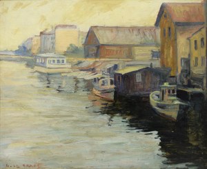 Antoni de BRADÉ (1887-1973), Boats in the Harbor