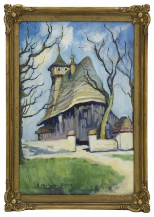 Anna MAŚLAKIEWICZ-BRZOZOWSKA (1912-1986), View of the wooden church