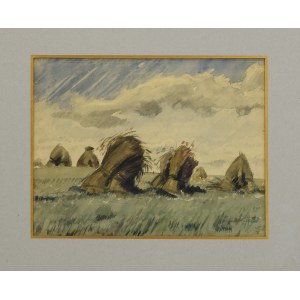 Stanisław KOSZELIŃSKI (1876-1968), Pejzaż ze snopami, 1935