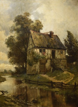 Reinholdt WERNER (1864-1939), Landscape with cottage, 1904