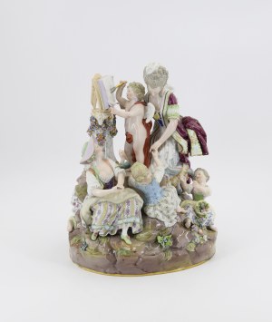 MIESNIA - Royal Porcelain Manufactory of Meissen, Figural Group of the School of Love (L'Ecole de l'amour =Liebesschule).