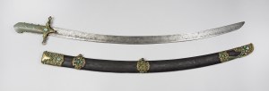 Parade rifle, in scabbard