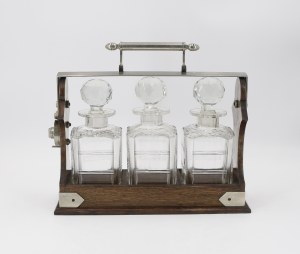 Tantalus with 3 decanters