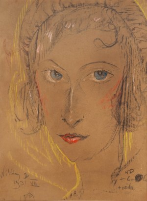 Stanislaw Ignacy Witkiewicz (1885 Warsaw - 1939 Jeziory in Polesia), Portrait of Janina (Inka ) Turowska, from 1933 Leszczynska, August 2, 1931.