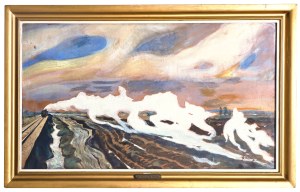 Julian Fałat (1853 Tuligłowy - 1929 Bystra), Landscape with a Smoking Locomotive (The Train Has Passed)