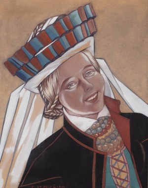 Zofia Stryjeńska (1891 Kraków - 1976 Geneva), Girl from the vicinity of Lublin, pre-1939