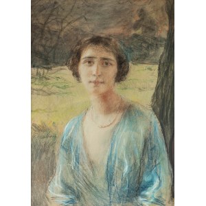 Teodor Axentowicz (1859 Braszów/Rumunia - 1938 Kraków), Portret kobiety w perłach