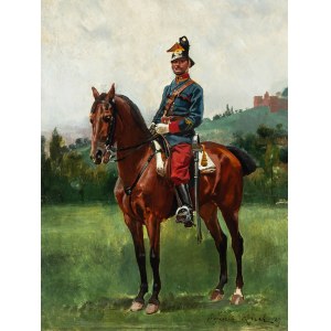 Wojciech Kossak (1856 Paryż - 1942 Kraków), Portret cesarza Wilhelma II na koniu, 1891 r.