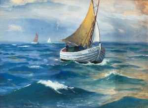 Soter Jaxa-Małachowski (1867 Wolanów - 1952 Kraków), Fishing boat at sea. 1939 r.