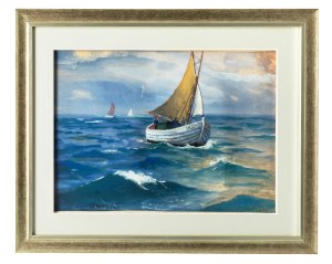 Soter Jaxa-Małachowski (1867 Wolanów - 1952 Kraków), Fishing boat at sea. 1939 r.
