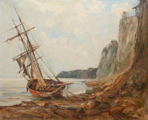 Henryk Baranowski (1932 Starogard Gdański - 2005 Gdynia), Łódź on the shore
