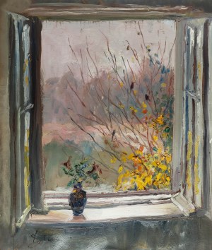 Antoni Suchanek (1901 Rzeszów - 1982 Gdynia), View from the window of a winter studio