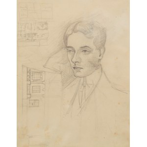 Tadeusz Makowski (1882 Oświęcim - 1932 Paryż), Szkic portretowy młodego mężczyzny