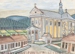 Nikifor Krynicki (1895 Krynica Zdroj - 1968 Folusz), St. Joseph the Spouse Church in Muszyna, ca. 1960.