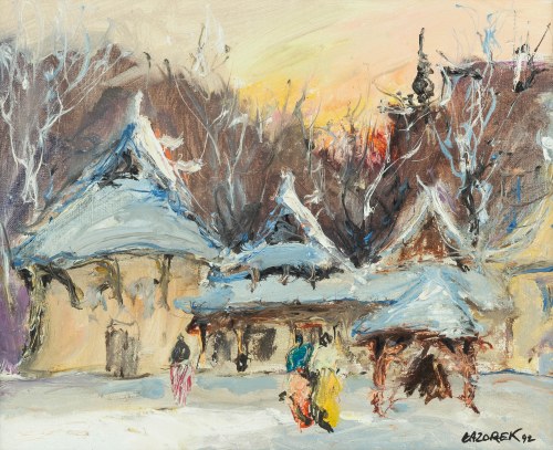 Stanisław Jan Łazorek (1938 Aksamanice-2000 Kazimierz Dolny), Kazimierz zimą, 1992 r.