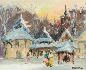 Stanislaw Jan Lazorek (1938 Aksamanice-2000 Kazimierz Dolny), Kazimierz in winter, 1992.