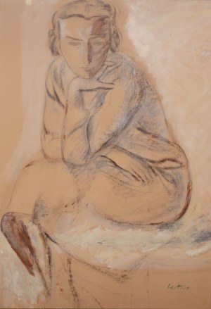 Leopold Gottlieb (1883 Drohobych - 1934 Paris), Sitting (double-sided work)