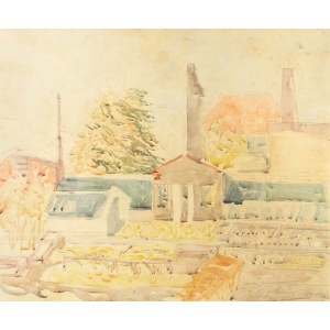 Maria Winiarska (ur. 1902), Zabudowania przy browarze, 1950 r.