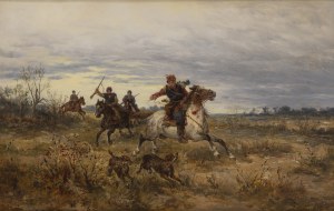 Ludwik Gędłek (1847 Kraków - 1904 Vienna), Hunting wolves