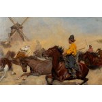 Antoni Piotrowski (1853 Nietulisko Duże k. Kunowa - 1924 Warszawa), Konwój koni stepowych, 1883