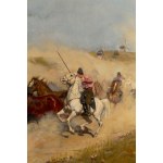 Antoni Piotrowski (1853 Nietulisko Duże k. Kunowa - 1924 Warszawa), Konwój koni stepowych, 1883