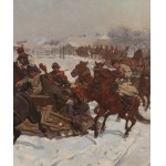 Józef Chełmoński (1849 Boczki k. Łowicza - 1914 Kuklówka), Karnawał w Polsce (Kulig), 1884
