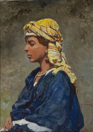 Tadeusz Ajdukiewicz (1852 Wieliczka (or Bochnia 1853) - 1916 Kraków), Portrait of a woman in a turban