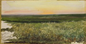 Leon Wyczółkowski (1852 Huta Miastkowska - 1936 Warsaw), Meadows in the Setting Sun, before 1918