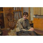 Jacek Malczewski (1854 Radom - 1929 Kraków), Portret kobiety w pracowni, 1921