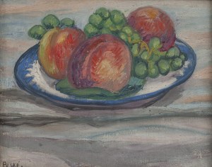Jean (Jan Miroslaw Peszke) Peske (1870 Golta, Ukraine - 1949 Le Mans, France), Still life with peaches and grapes