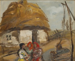 Emmanuel Katz (1894 Krzemieniec - 1962 Tel Aviv), Three Women at the Well, 1941