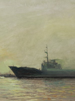Marian Mokwa (1889 Malary - 1987 Sopot), War Port Oksywie, 1960s.