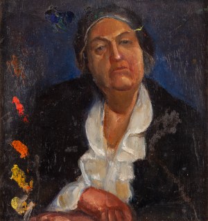 Boleslaw Cybis (1895 Massandra Farm in Crimea - 1957 Trenton (New Jersey, USA)), Portrait of a woman in a blouse with a jabot , ca. 1925