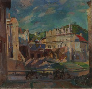Antoni Michalak (1899 Kozłów Szlachecki - 1975 Warsaw), View of the Przybyłów tenements in Kazimierz, 1945