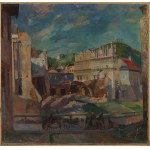 Antoni Michalak (1899 Kozłów Szlachecki - 1975 Warszawa), Widok na kamienice Przybyłów w Kazimierzu, 1945