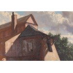 Józef Rapacki (1871 Warszawa - 1929 Olszanka k. Skierniewic), Pejzaż z krakowskiego Kazimierza (Widok na klasztor augustianów), 1928