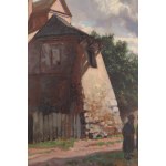 Józef Rapacki (1871 Warszawa - 1929 Olszanka k. Skierniewic), Pejzaż z krakowskiego Kazimierza (Widok na klasztor augustianów), 1928